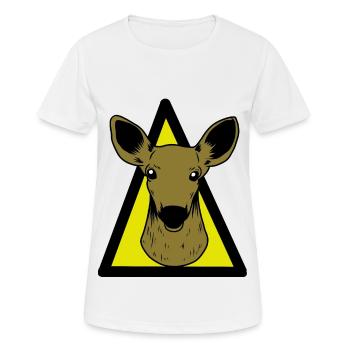 Reh Wild Wildtiere Rotwild Jagt Jäger Hirsch jagen - Frauen T-Shirt atmungsaktiv - Weiß - Vorne - AI Model Female 172 dark (172cm)