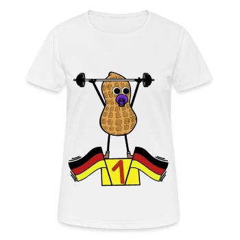 Peanut Baby Athlete Weights Training German - Women's Breathable T-Shirt - white - Front - AI Model Female 172 dark (172cm)