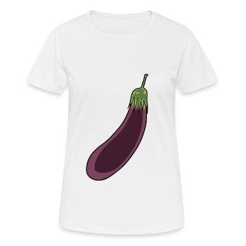 Aubergine Gemüse Vitamine kochen Küche Vegetarisch - Frauen T-Shirt atmungsaktiv - Weiß - Vorne - AI Model Female 172 dark (172cm)