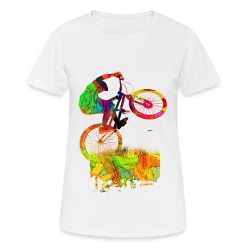 Downhill Mountainbike Downhill VTT cadeau - T-shirt respirant Femme - blanc - Devant - AI Model Female 172 dark (172cm)