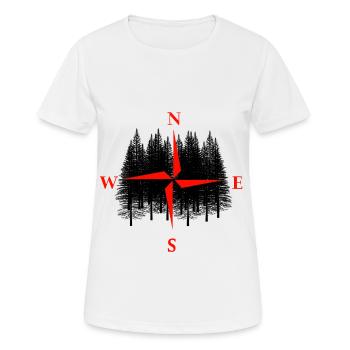 Wald Natur Wildnis Expedition Wandern Richtung - Frauen T-Shirt atmungsaktiv - Weiß - Vorne - AI Model Female 172 dark (172cm)