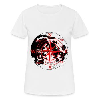 Himmelsrichtung Kompass Richtung Windrose Outdoor - Frauen T-Shirt atmungsaktiv - Weiß - Vorne - AI Model Female 172 dark (172cm)