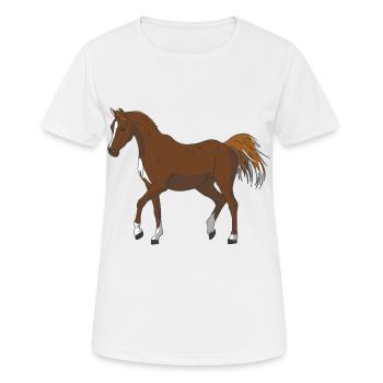 Cheval - T-shirt respirant Femme - blanc - Devant - AI Model Female 172 dark (172cm)