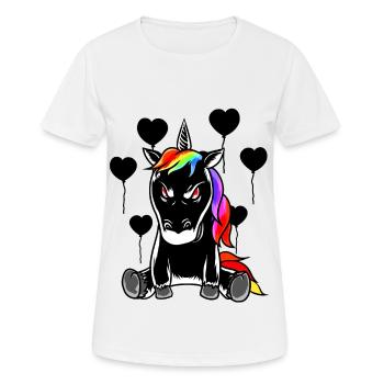 Halloween Einhorn böse schlecht Fabelwesen Horror - Frauen T-Shirt atmungsaktiv - Weiß - Vorne - AI Model Female 172 dark (172cm)