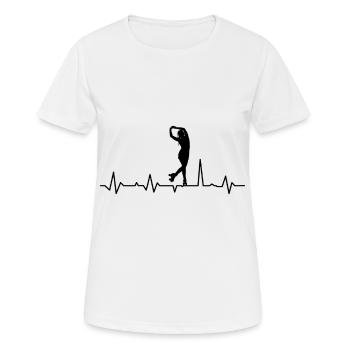 Roller Skating Heartbeat ECG Roller Girl Gift - Women's Breathable T-Shirt - white - Front - AI Model Female 172 dark (172cm)
