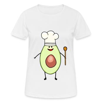 Avocado Chef’s Hat Végétarien Gourmet - T-shirt respirant Femme - blanc - Devant - AI Model Female 172 dark (172cm)