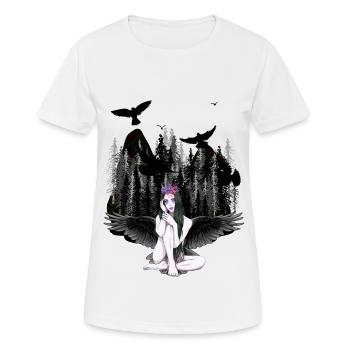 Fantasy Horror Halloween Vampir Engel Dark - Frauen T-Shirt atmungsaktiv - Weiß - Vorne - AI Model Female 172 dark (172cm)