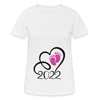 Maman 2022 Filles - T-shirt respirant Femme - blanc - Devant - AI Model Female 172 dark (172cm)
