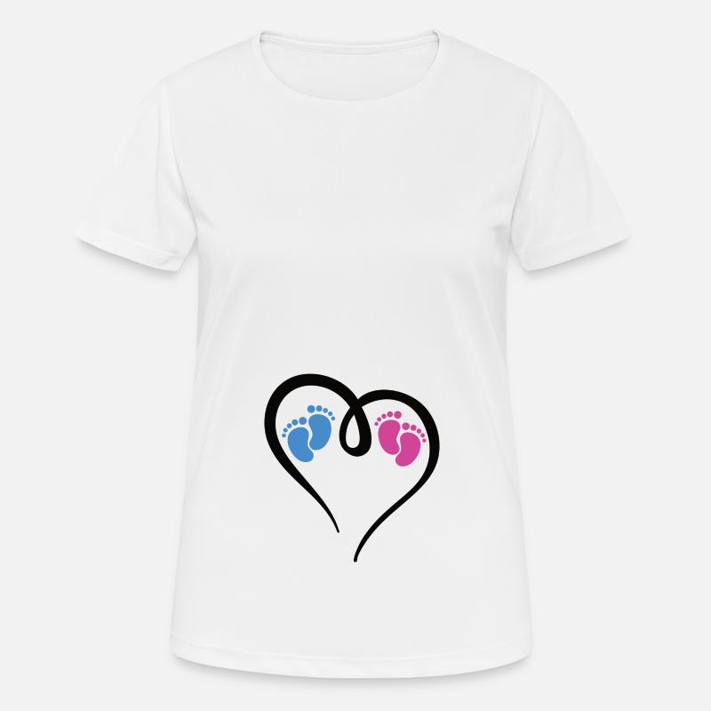 Zwillinge Junge und Mädchen - Frauen T-Shirt atmungsaktiv - Weiß