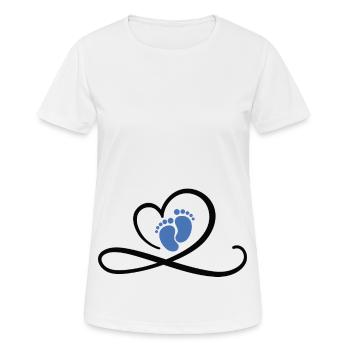 Grossesse Bébé Garçon - T-shirt respirant Femme - blanc - Devant - AI Model Female 172 dark (172cm)
