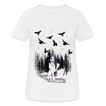 Fantasy Waldbewohner Natur Märchen nackte Vögel - Frauen T-Shirt atmungsaktiv - Weiß - Vorne - AI Model Female 172 dark (172cm)