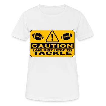 football américain tacle quarterback endzone - T-shirt respirant Femme - blanc - Devant - AI Model Female 172 dark (172cm)