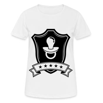 Bouclier d’icône de tétine - T-shirt respirant Femme - blanc - Devant - AI Model Female 172 dark (172cm)