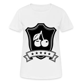 Kirschen schild - Frauen T-Shirt atmungsaktiv - Weiß - Vorne - AI Model Female 172 dark (172cm)
