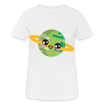 Planet Weltraum - Frauen T-Shirt atmungsaktiv - Weiß - Vorne - AI Model Female 172 dark (172cm)