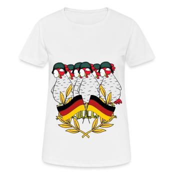 Deutschland Soldaten Hühner Krieger Veteran Helm - Frauen T-Shirt atmungsaktiv - Weiß - Vorne - AI Model Female 172 dark (172cm)