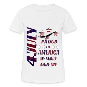 4 juillet. Jour de l’indépendance. Seulement ici. - T-shirt respirant Femme - blanc - Devant - AI Model Female 172 dark (172cm)