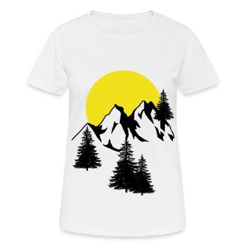 Montagnes Moon Peak Épicéa Conifères Sapins Naturel - T-shirt respirant Femme - blanc - Devant - AI Model Female 172 dark (172cm)