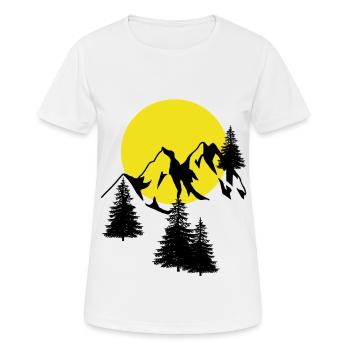 Montagnes Moon Peak Épicéa Conifères Sapins Naturel - T-shirt respirant Femme - blanc - Devant - AI Model Female 172 dark (172cm)