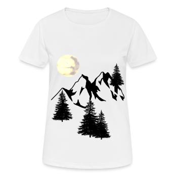 Mountains Moon Peak Spruce Navel Tree Fir Natural - Women's Breathable T-Shirt - white - Front - AI Model Female 172 dark (172cm)
