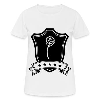 Rose Schild - Frauen T-Shirt atmungsaktiv - Weiß - Vorne - AI Model Female 172 dark (172cm)
