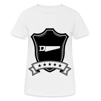 Armoiries de l’icône de scie - T-shirt respirant Femme - blanc - Devant - AI Model Female 172 dark (172cm)