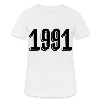 Année de naissance 1991 Cadeaux - T-shirt respirant Femme - blanc - Devant - AI Model Female 172 dark (172cm)