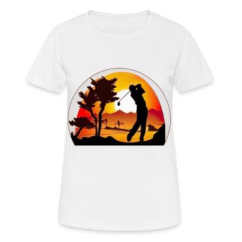 Un golfeur professionnel participe à des tournois - T-shirt respirant Femme - blanc - Devant - AI Model Female 172 dark (172cm)