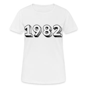 1982 Année de fabrication Idée cadeau - T-shirt respirant Femme - blanc - Devant - AI Model Female 172 dark (172cm)