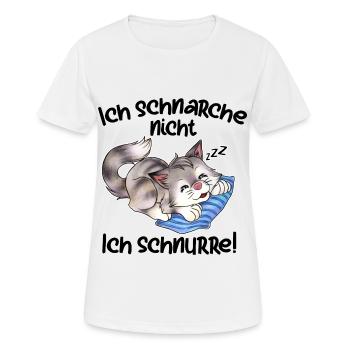 Ich schnarche nicht ich schnurre, süße Katze - Frauen T-Shirt atmungsaktiv - Weiß - Vorne - AI Model Female 172 dark (172cm)