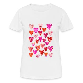 Hearts - Women's Breathable T-Shirt - white - Front - AI Model Female 172 dark (172cm)