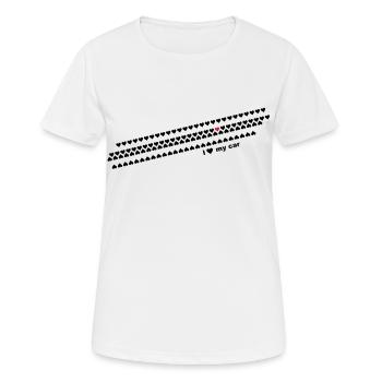i love my car - Frauen T-Shirt atmungsaktiv - Weiß - Vorne - AI Model Female 172 dark (172cm)