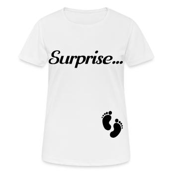 Surprise ... Babyfeet - Women's Breathable T-Shirt - white - Front - AI Model Female 172 dark (172cm)