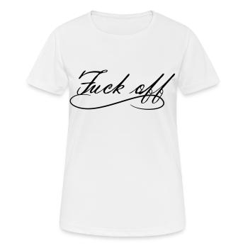 fuck off shirt provocateur 1c - T-shirt respirant Femme - blanc - Devant - AI Model Female 172 dark (172cm)