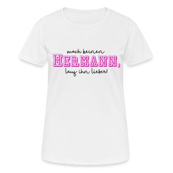 Ne faites pas Hermann! rose - T-shirt respirant Femme - blanc - Devant - AI Model Female 172 dark (172cm)