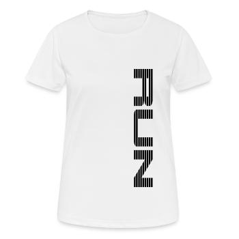 ... RUN - Frauen T-Shirt atmungsaktiv - Weiß - Vorne - AI Model Female 172 dark (172cm)