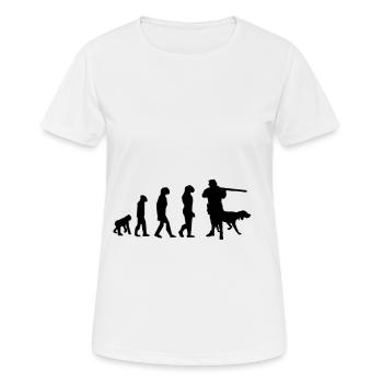Jäger Evolution schwarz - Frauen T-Shirt atmungsaktiv - Weiß - Vorne - AI Model Female 172 dark (172cm)