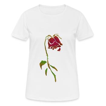 Rose fanée - T-shirt respirant Femme - blanc - Devant - AI Model Female 172 dark (172cm)