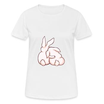 Rabbit Cuddle Love - Women's Breathable T-Shirt - white - Front - AI Model Female 172 dark (172cm)