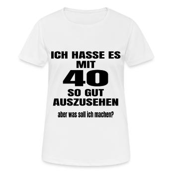 40. Geburtstag ! zum 40. Geburtstag ! Zum 40er !!! - Frauen T-Shirt atmungsaktiv - Weiß - Vorne - AI Model Female 172 dark (172cm)