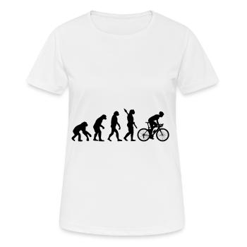 Evolution Fahrrad Entwicklung Radfahren Rad Sport - Frauen T-Shirt atmungsaktiv - Weiß - Vorne - AI Model Female 172 dark (172cm)