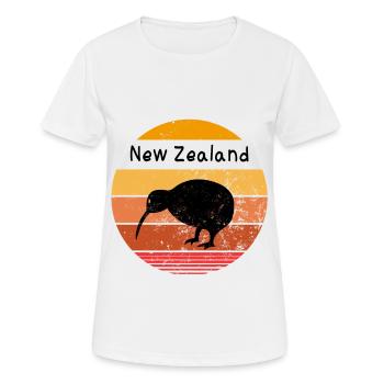 New Zealand - Frauen T-Shirt atmungsaktiv - Weiß - Vorne - AI Model Female 172 dark (172cm)