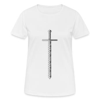 Polygone épée - T-shirt respirant Femme - blanc - Devant - AI Model Female 172 dark (172cm)