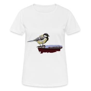 kohlmeise Meisen - Frauen T-Shirt atmungsaktiv - Weiß - Vorne - AI Model Female 172 dark (172cm)