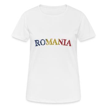 Roumanie Roumanie drapeau - T-shirt respirant Femme - blanc - Devant - AI Model Female 172 dark (172cm)