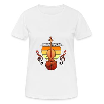 violin - Women's Breathable T-Shirt - white - Front - AI Model Female 172 dark (172cm)