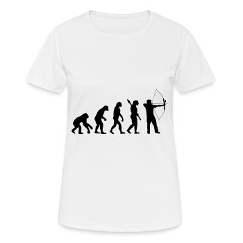 Evolution Schütze Bogenschießen Pfeil und Bogen - Frauen T-Shirt atmungsaktiv - Weiß - Vorne - AI Model Female 172 dark (172cm)