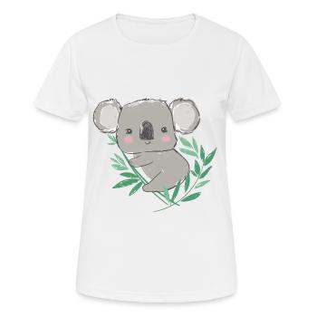 Sweet koala bear avec branche de feuilles d'eucalyptus - T-shirt respirant Femme - blanc - Devant - AI Model Female 172 dark (172cm)