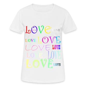 Love - Women's Breathable T-Shirt - white - Front - AI Model Female 172 dark (172cm)