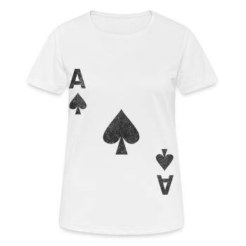 Costume de poker As de pique - T-shirt respirant Femme - blanc - Devant - AI Model Female 172 dark (172cm)